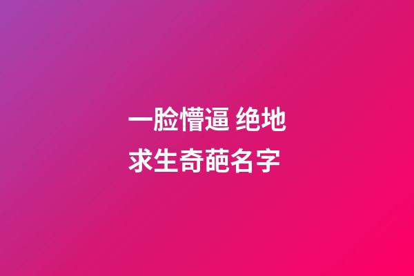 一脸懵逼 绝地求生奇葩名字